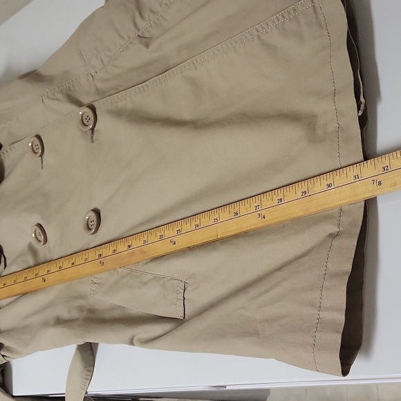 100% Cotton Beige Cream Trench Coat/Jacket in Size Small - Picture 5 of 14